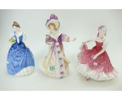 Royal Doulton Lady figures Helen HN3601, Olivia HN3339 and Figure of the year 1995 Lily HN3326 (3).