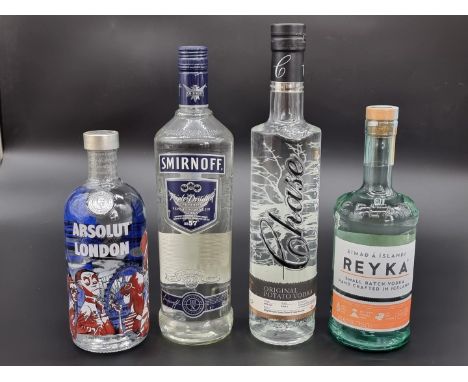 Four bottles of vodka,&nbsp;to include Chase potato vodka; and Reyka Icelandic vodka. (4)