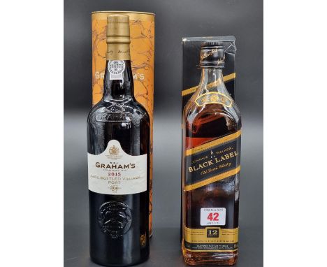 A 70cl bottle of Jonnie Walker Black Label blended Whisky, in card box; together with a 75cl bottle of Graham's 2015 LBV Port