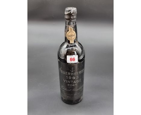 A 75cl bottle of Feuerheerd's 1963 Vintage Port. 