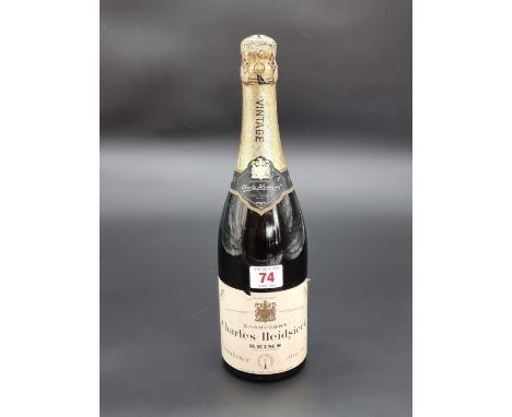A bottle of Charles Heidsieck 1959 Vintage 'Extra Dry' Champagne. 