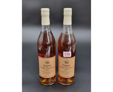 Two 70cl bottles of Hine 1972 Vintage Fine Champagne Cognac, landed in 1977, bottled in 1997, specially selected for The Conn