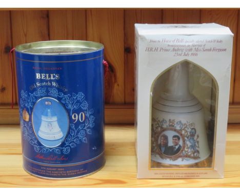 TWO BOXED BELLS COMMEMORATIVE SCOTCH WHISKY CERAMIC DECANTERS 