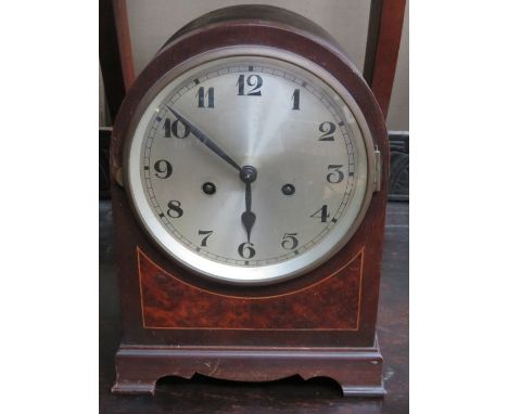 OAK CASED MANTEL CLOCK AND SMALLER MANTEL CLOCK 