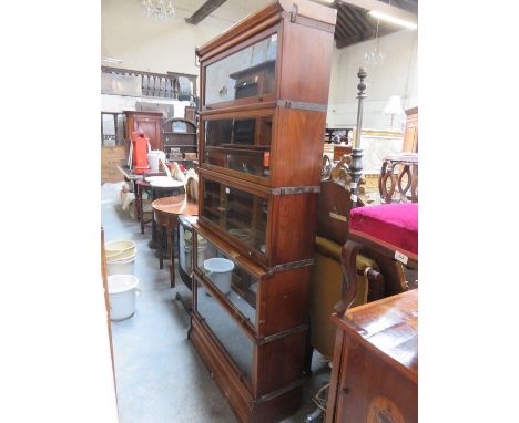 MAHOGANY FIVE TIER GLOBE WERNICKE BOOKCASE 