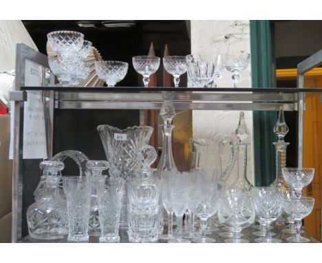 Large Lot Assorted Glassware, Including Waterford Water Glasses