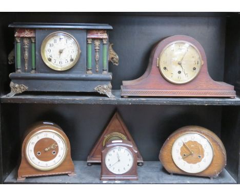 SIX VARIOUS SMITHS MANTEL CLOCKS
