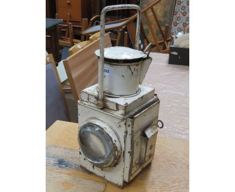 PAINTED RAILWAY CARRIAGE LAMP 