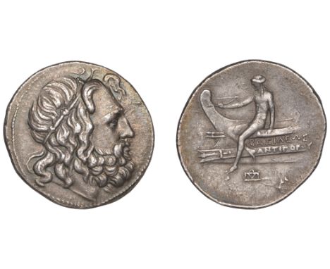 Greek Coinages, KINGDOM OF MACEDONIA, Antigonos Doson (229-221): Tetradrachm, struck at Amphipolis, c. 227-225  Obverse: head