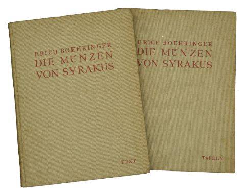 Boehringer, E., Die Münzen von Syrakus, First edition, Berlin & Leipzig, Verlag von Walter de Gruyter & Co., 1929, vi + conte