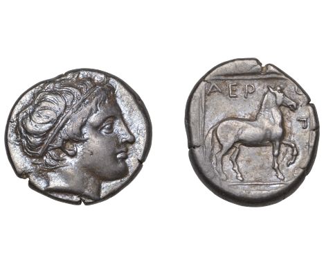 Greek Coinages, KINGDOM OF MACEDONIA, Aeropos (c. 398-394): Stater, perhaps struck at Aigai  Obverse: head of Apollo right, h
