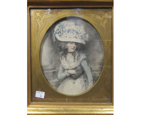 John Downman ARA (British, 1750-1824) - Portrait of a Young Woman, 1793, initialled and dated lower left "JD '93", black chal