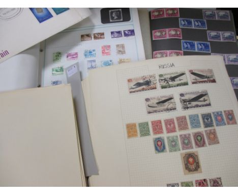 A stamp collection including a King George VI Victory set (mounted) and 2 loose leaf files containing principally Commonwealt