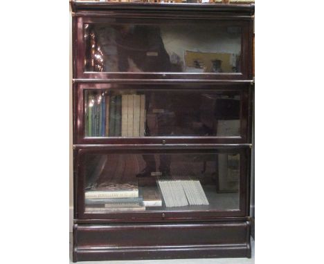 A Globe Wernicke type three tier sectional bookcase, 124 (h) x 87 (w) cm  