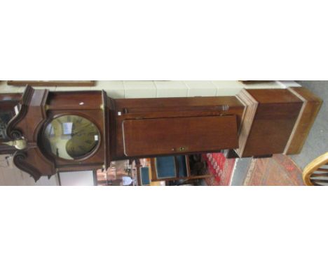 A 19th century oak 30 hour longcase clock, with circular brass dial showing Roman numerals and calendar dial, signed Benj. Sm