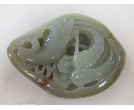 A jade stone carved with a phoenix, 10.5cm  