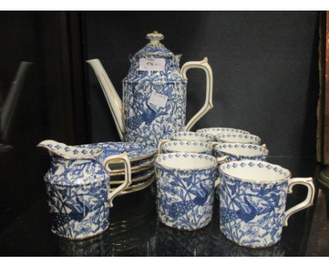 A Royal Crown Derby Peacock pattern tea set  