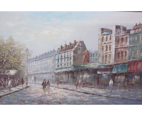 R DaveyA continental street sceneOil on canvasSignedTogether with a large collection of paintings and prints CONDITION REPORT