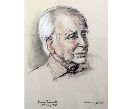 Juliet Pannett (1911-2005)pastel,Portrait of Laurens Van Der Post,signed and dated 1996,16 x 12in.