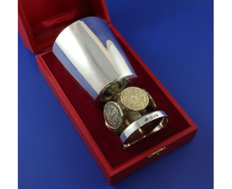 A 1970's parcel gilt silver "Bristol 600" limited edition commemorative goblet by Stuart Devlin for the Heritage Collection, 