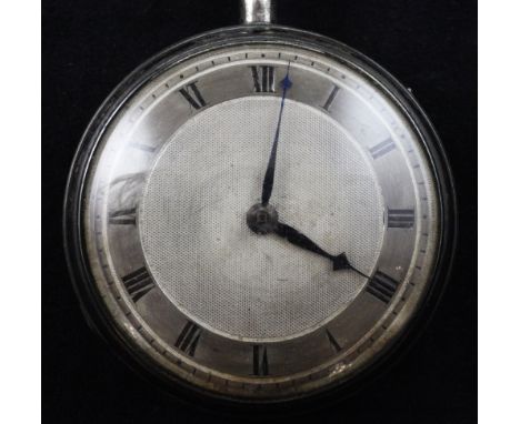 A 19th century Swiss silver repeating keywind pocket watch, the cuvette inscribed "Jn. Ls. Amabric a Geneve", with engine tur