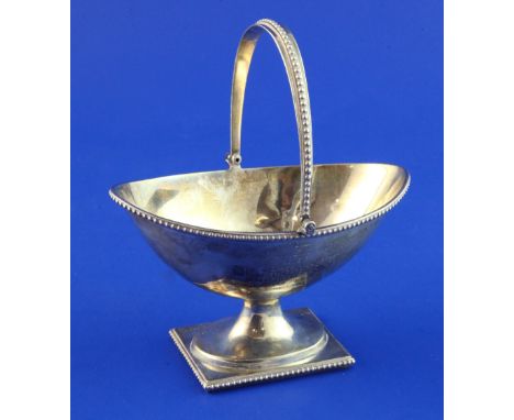 A Victorian silver oval presentation sugar basket with later engraved inscription "To Dame Kiri Te Kanawa with love from Paul