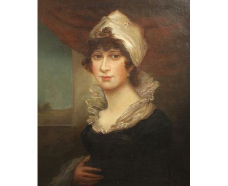 Early 19th century English Schooloil on canvas,Portrait of a lady,23.5 x 20in.