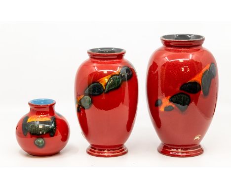 Three Poole Pottery vases