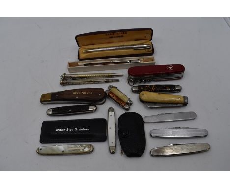 A collection of assorted propelling pencils, to include a silver 'yard o led' pencil, engine turned decoration to case, Birmi