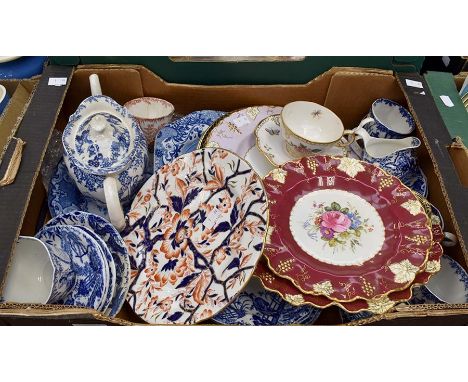 A good selection of Royal Crown Derby to include; Early Royal Crown Derby vine plates, late 20th Century Royal Crown Derby pl