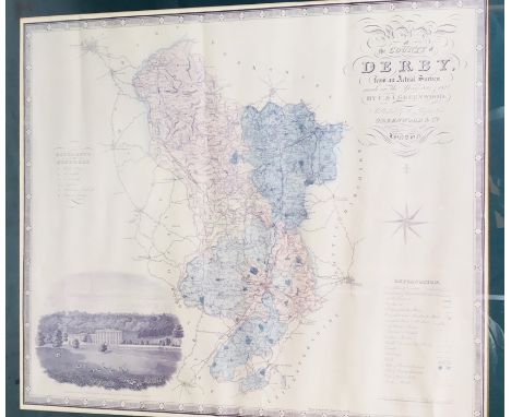 Collection of modern facsimiles of 17th- to 19th-century maps of Derbyshire, including Bleau, Saxton, Jansson, Greenwood, Bow