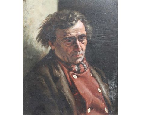 Follower of Erskine Nichol RSA, ARA (1825-1904) ScottishPortrait of a man, head and shouldersOil on canvas, 54.5cm by 42cm