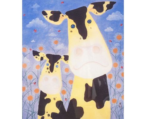 Mackenzie Thorpe (b.1956)''Daisys''Signed, inscribed and numbered A/P 39/50, giclee print, 44.5cm by 39cm