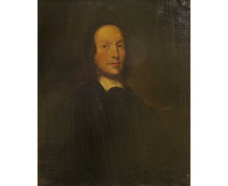 British School (17th Century) Portrait of a clergyman, bust length, in a skull cap and gownOil on canvas, 74.5cm by 61.5cmSti