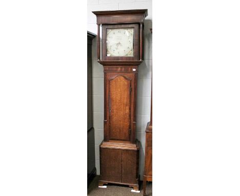 An Oak and Mahogany Thirty Hour Longcase Clock, early 19th century, 12" square painted dial, signed T. Hargrave, Settle, 210c