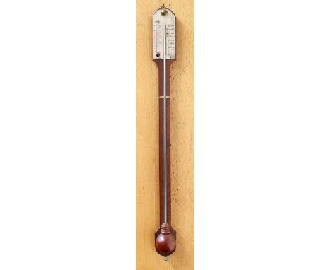 A Mahogany Stick Barometer, 20th century, 91cm high