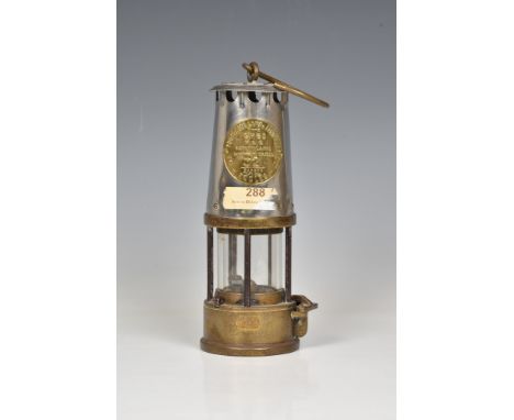 Protector Lamp and Lighting Co. Ltd. type GR6S brass and aluminium Miners safety lamp 