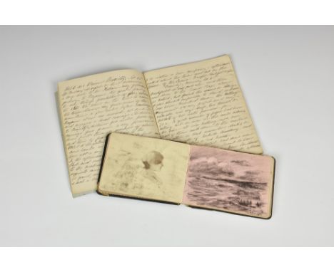 Guernsey Channel Island interest - Autograph / sketch book and diarythe autograph book dated 1917, have various pictures and 