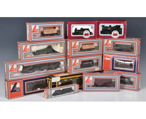 Boxed Lima Models 00 gauge Prairie Tank and various coaches and rolling stock, with an N scale loco and tender 220258G, toget