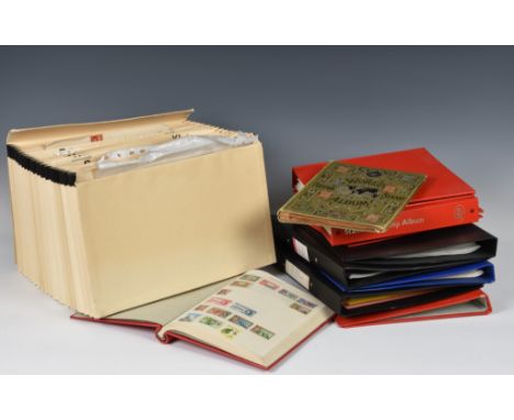 Philately interest - A large collection of Worldwide stamps contained in seven binders, two albums and loose, to include used