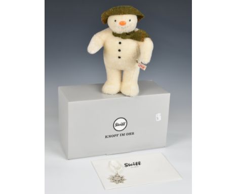 Steiff/Danbury Mint teddy bear 'The Snowman' ivory-white mohair, design celebrating the 30th Anniversary of the character 'Th