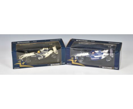 Two boxed 1:18 scale Minichamps die-cast Williams F1 Racing Cars to include BMW FW26 R. Schumacher &amp; BMW FW24 Juan Pablo 