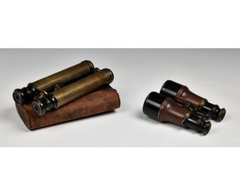 A pair of WWI British Army Mk.V binoculars with broad arrow, serial number 66061, together with a cased pair of Brevete S.G.D