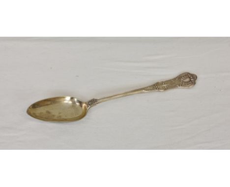 A Victorian silver King’s pattern basting spoon Henry John Lais and Henry John Lais, London 1851, engraved crest of the West 