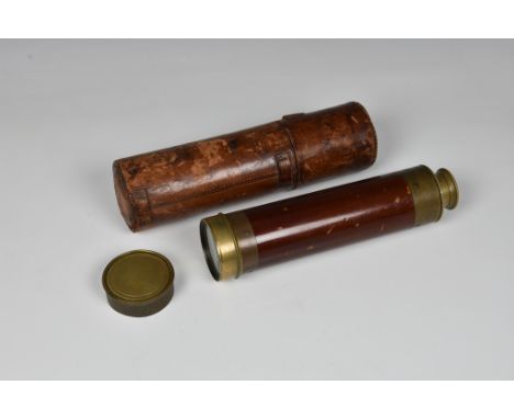 Military interest - A Victorian four drawer wooden brass bound telescope by W Elliott &amp; Sons London, engraved Herbert Le 