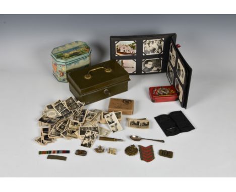 A Rummage box of Military and Guernsey Channel Islands collectables to include a WWI bullet case pencil, probably from a Prin