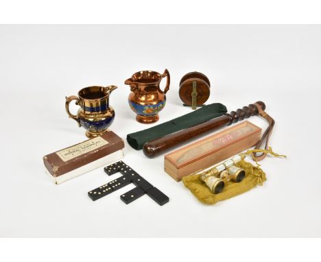 A rummage tray of antique / vintage collectables to include Goldkonig advertising cigar in box, cigar 9 1/8in. (23.2cm.) long