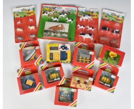 A quantity of boxed Britains 1/32 Farm Models accessories and animal packs 1970s-80s, including a 7166 Calves and Pens bliste