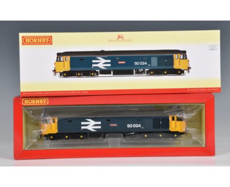 A boxed Hornby OO gauge R3263 BR Class 67 Co-Co diesel electric locomotive 'Vanguard' DCC Ready, no. 50024, BR blue and yello