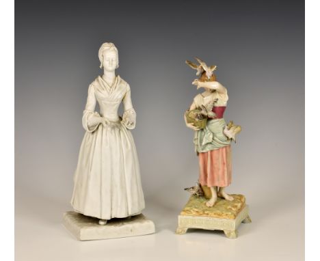 A large Meissen biscuit porcelain figure - The Chocolate Girlfor restoration, late 19th / early 20th century, blue crossed sw